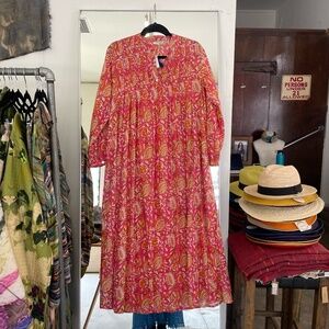 Nimbu Arhat Long Dress in Anshi Rose